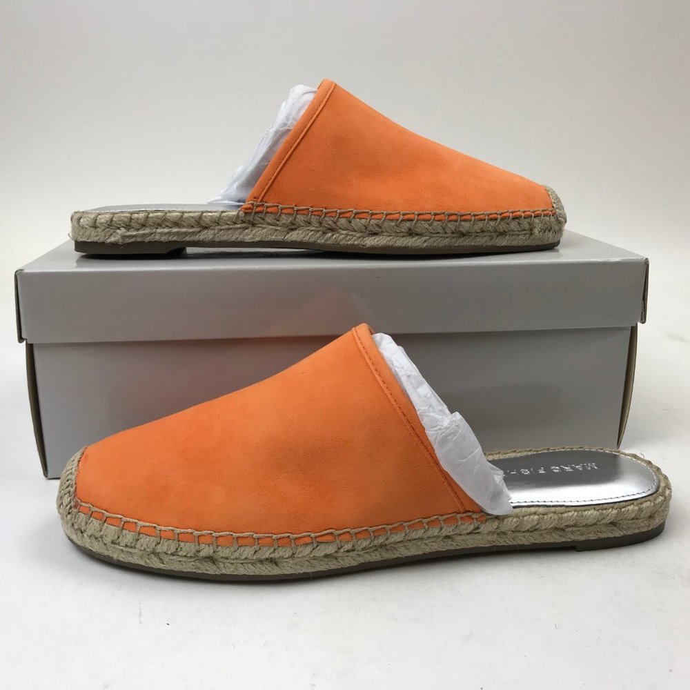 MarcFisher Suede Espadrille Mules Orange 8 with bo